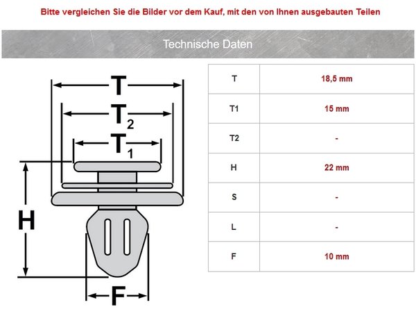 Tür Innenverkleidung Befestigungs Clips für Audi, BMW, Seat, Ford, VW | 823867299