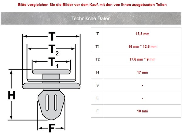 Zierleisten Befestigungs Klammern Clips für Audi Seat Skoda VW | 3C0853585