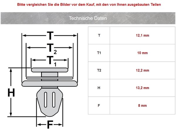 Türverkleidung Befestigungs Clips für VW Golf | 1K6837200B