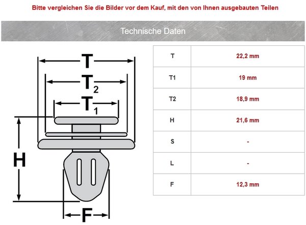Innenverkleidung Befestigungs Clips mit Dichtung für VW, Seat, Audi | 8Z0868243
