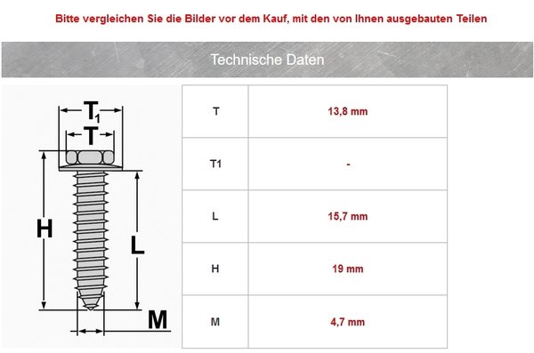 Torx Befestigungs Schraube für VW, Audi | N90775001
